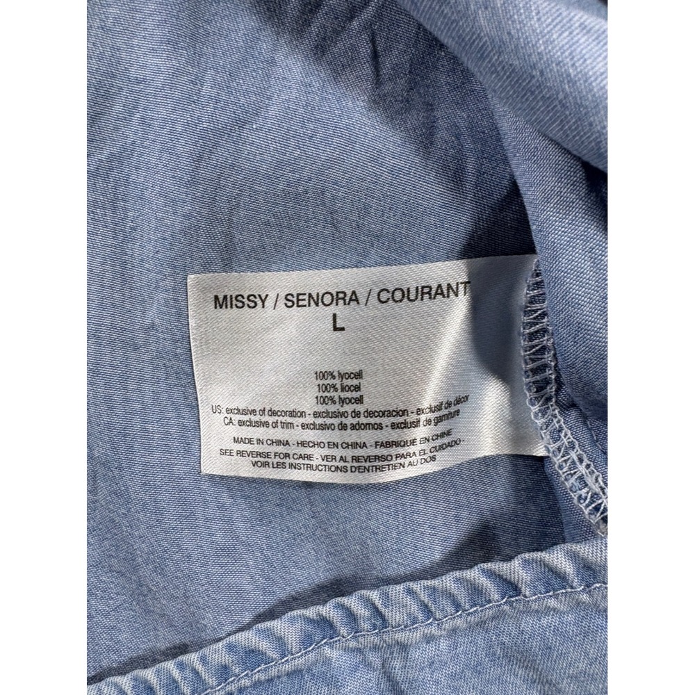 Vintage America Blues Kimberly Embroidered Lyocell Denim Dress Blue Large - Picture 6 of 10